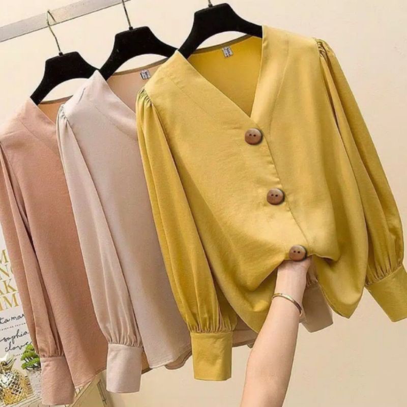 BAJU BLOUSE KOREA/OWLY BLOUSE/ATASAN WANITA ALA KOREA