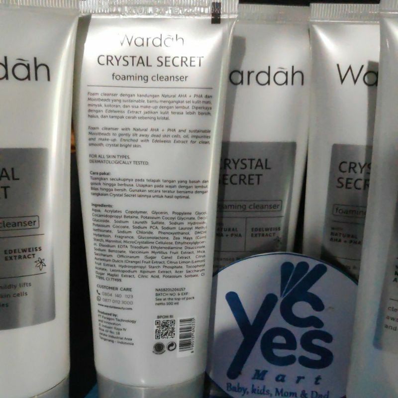 Wardah Crystal Secret Foaming Cleanser 100ml Melting Milk Sabun Cuci Muka Pembersih wajah Makeup Natural AHA + PHA Make Up