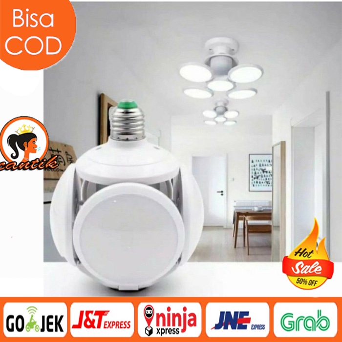 Lampu Bohlam LED Football 40W E27 Lipat Fan Blade Bulb White Lamp Putih Unik Ufo 40 Watt Sepak Bola