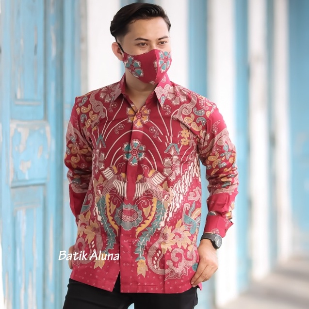 Batik pria lengan panjang Kemeja Atasan Baju batik pria laki laki lengan panjang premium cowok solo