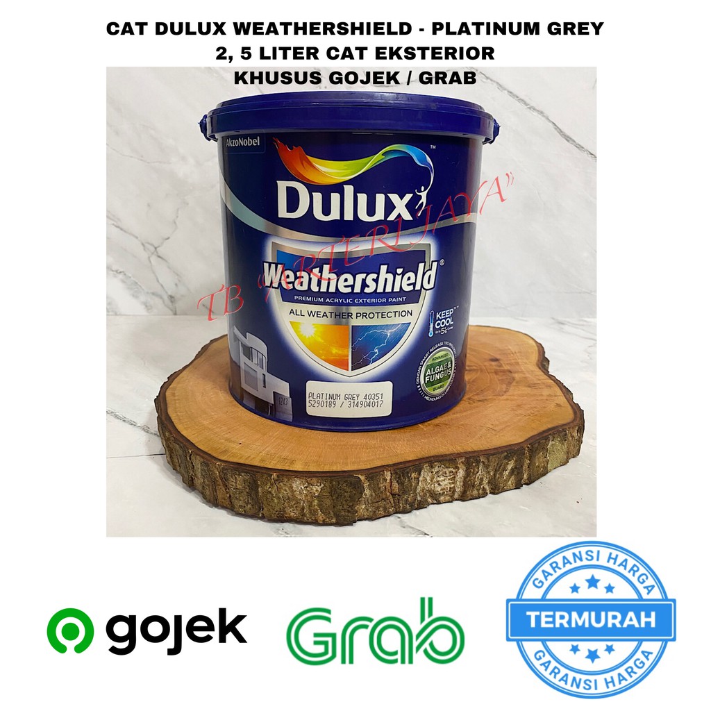 DULUX WEATHERSHIELD CAT TEMBOK EXTERIOR WARNA PLATINUM GREY 2,5 LITER