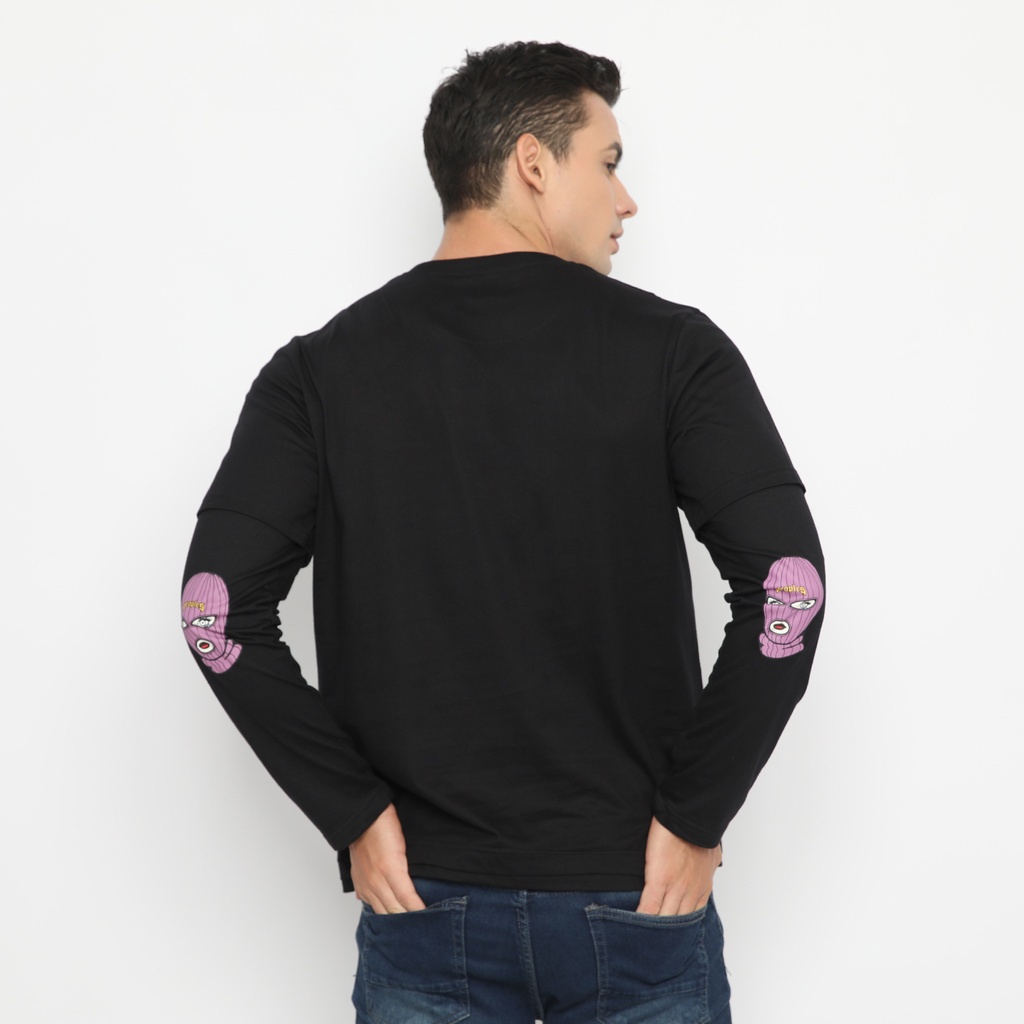 Peoples Kaos Pria Unisex Double Layer Skimask  Elbow - Hitam