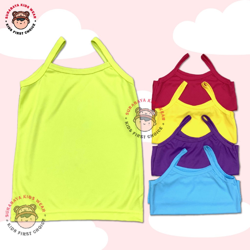 Singlet Stabilo  / Tanktop Anak Perempuan Polos