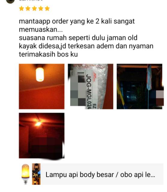 8.8 Pesta Diskon / Lampu api body besar / obo api led e27 4watt