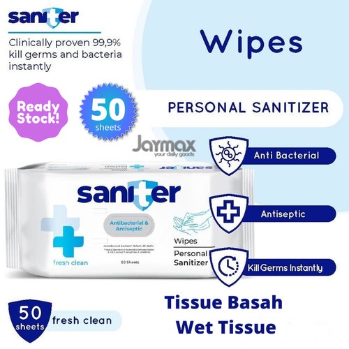 tissue sanitizer Saniter Personal Wipes 50 lembar Antiseptik Tissue Basah