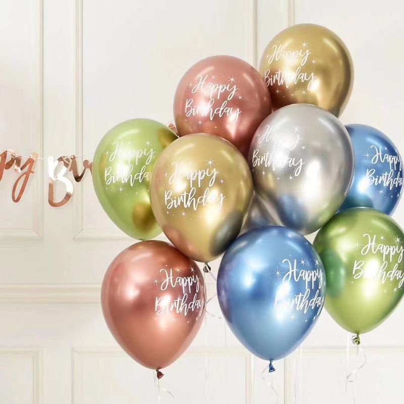 1pc Balon Latex Metalik Chrome 12 Inch Untuk Dekorasi Pesta Ulang Tahun