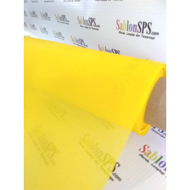 Kain Screen Mesh Sablon T90 Kuning L:165cm