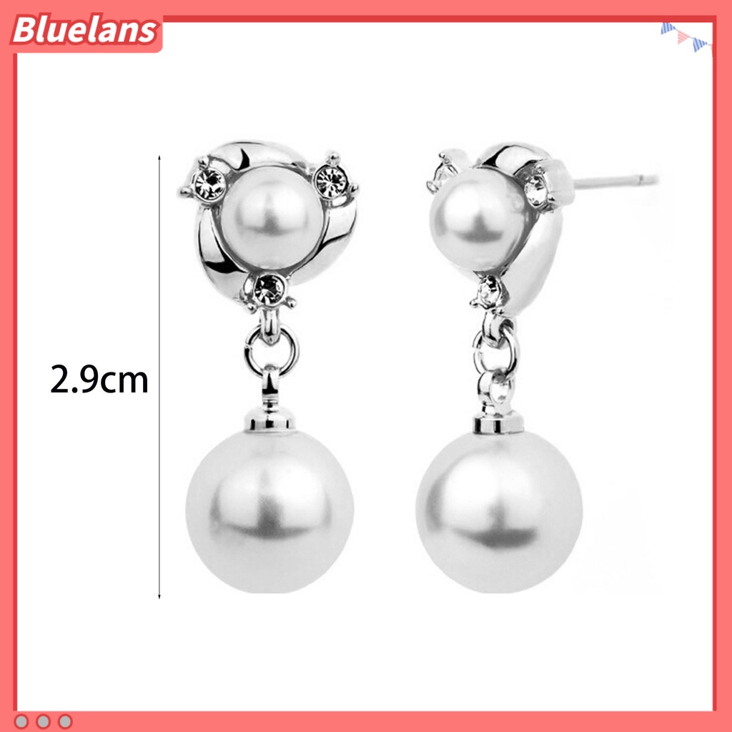 Bluelans Ear Rings Dangle Exquisite Eye-catching 2 Colors Imitation Pearl Tassel Earrings Dangle