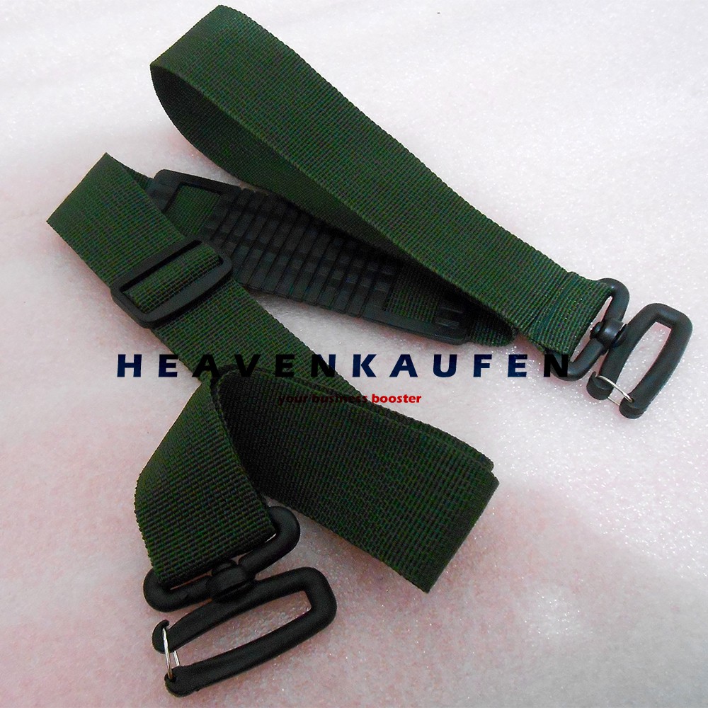 Tali Selempang Strap Tas Pria Warna Hijau Army TNI Tentara Lebar 3,8 cm Kait Model Huruf S