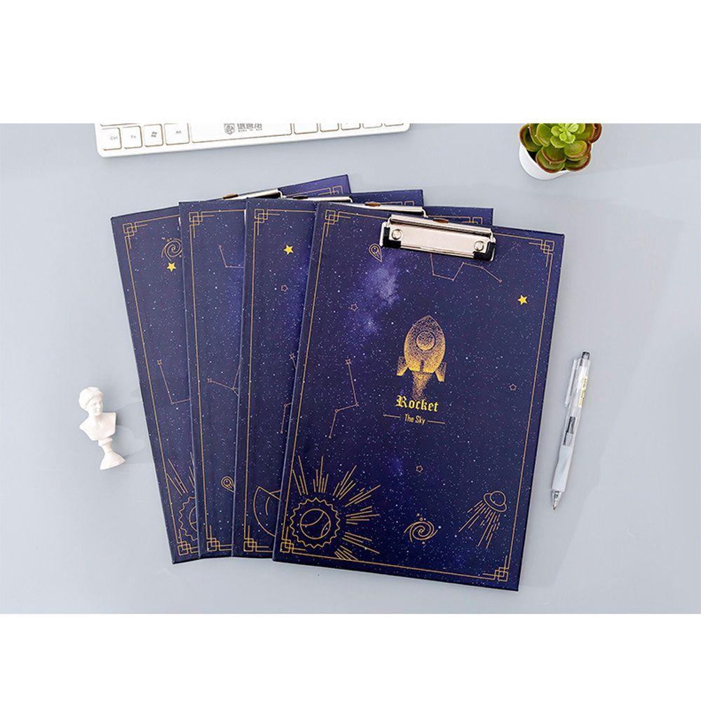 [Elegan] A4 Papan Kertas Gantung Lubang Multifungsi Paperboard Klip Tulisan Pad Dream Starry Star Sky Splint Document Board Clip