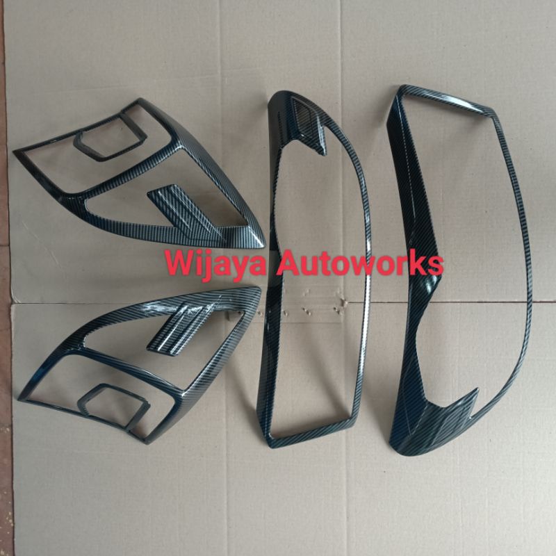 Garnish Lampu Depan Belakang Carbon All New Brio 2018-2022