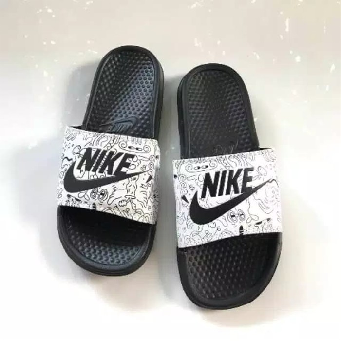 Sandal Slop Pria Nike Hitam-Karet Import | S   hopee Indonesia