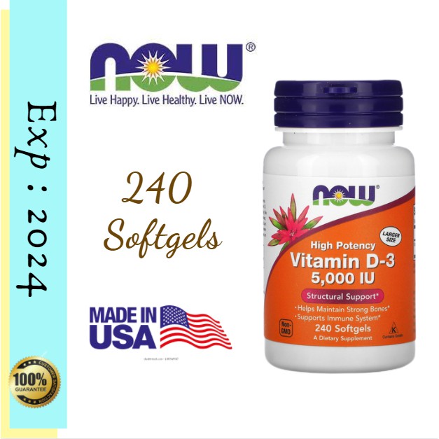 Now Vitamin D3 5000 iu - 240 softgels / Now Foods D3 5000iu