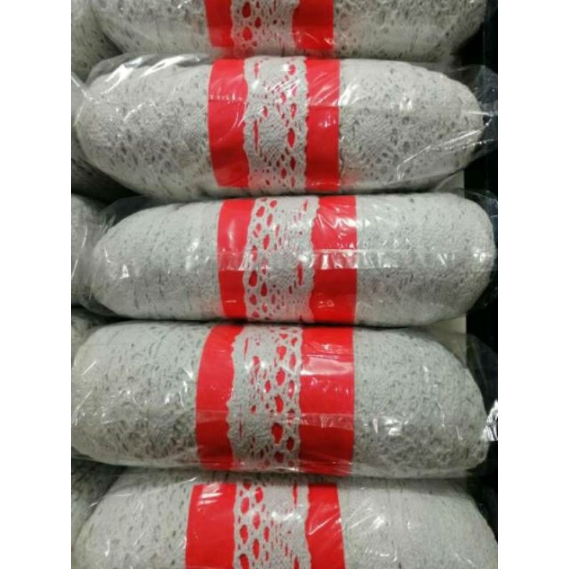 renda  putih rajut full katun 3cm 1yard