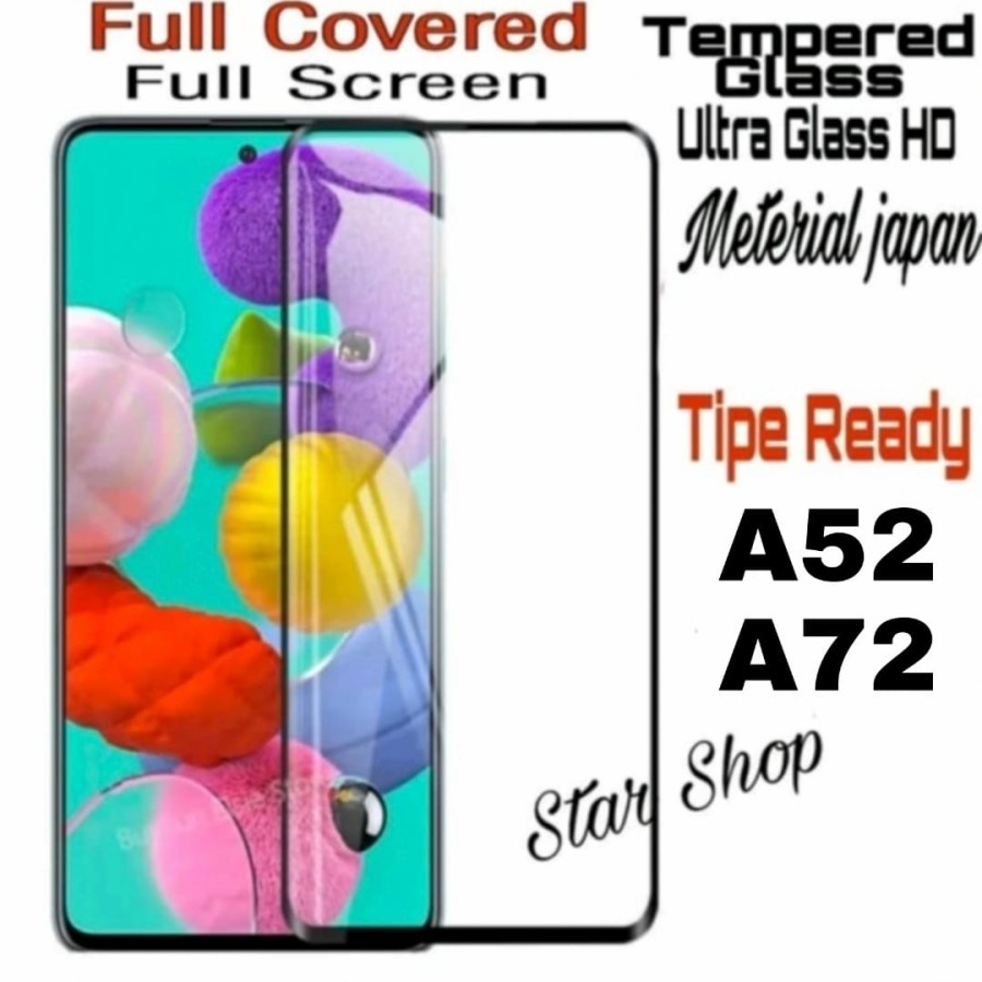 Tempered Glass Full Cover Samsung A52 A72 A32 Premium Glass