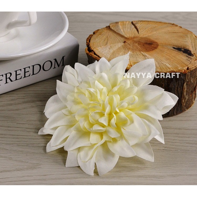 Bunga Dahlia Artificial 10.5 Cm Kepala Bunga Artificial Dekorasi Bahan Kain Non Tangkai Peony Mawar-6