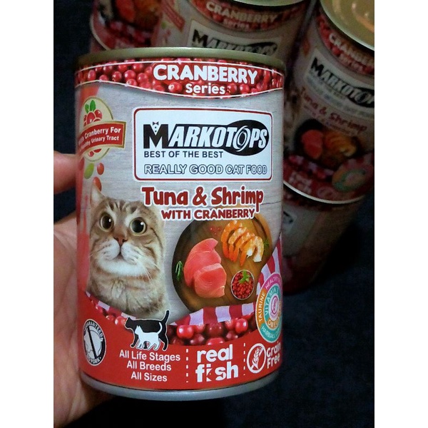 Markotops Tuna &amp; Shrimp with Cranberry 400gr Makanan Kucing Basah Kaleng