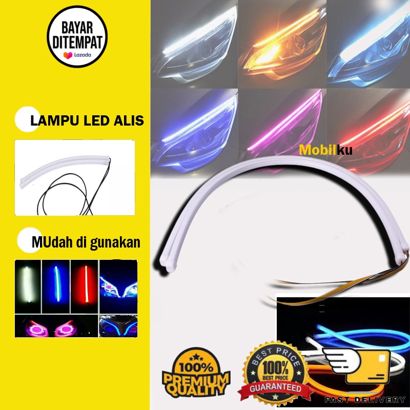 [BISA COD] Lampu Led Alis Neon 30cm Drl Flexible/Flexsibel Variasi Motor Mobil