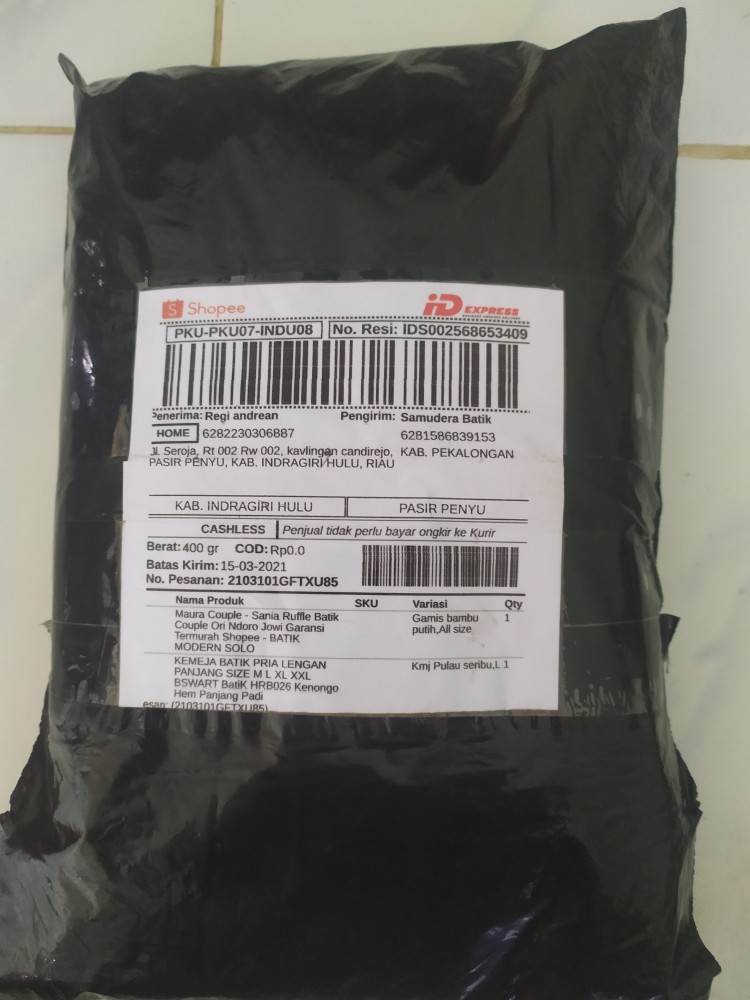 Batik Tunik Shibori Jumputan Terbaru Size S-3l / Hrb026 Yelbor Navbor / Biru Putih