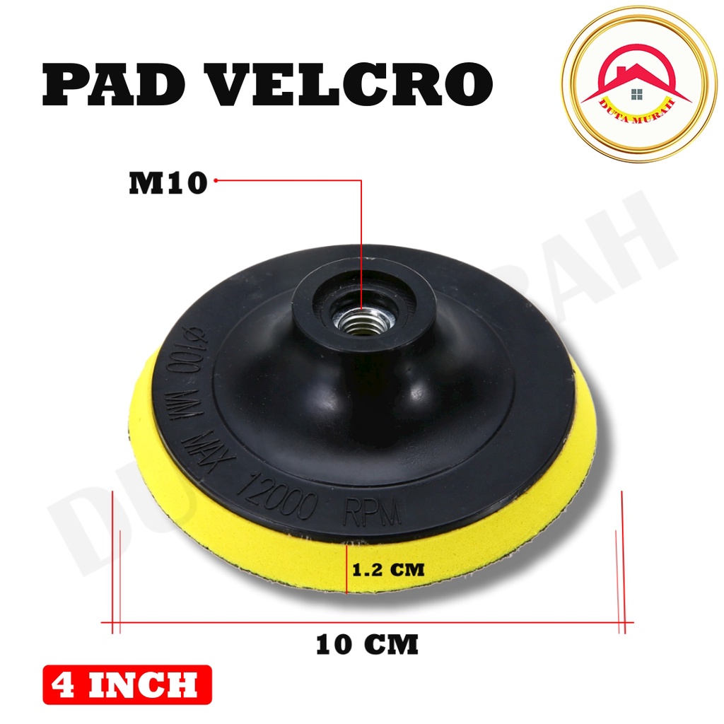 Tatakan Amplas Velcro / Pad Velcro 4'' Inch isi 1 pcs - Velcro Grit Pad M10