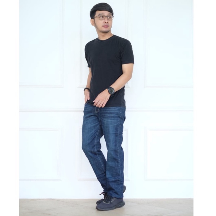 Celana Panjang Jeans Pria Warna Darkblue