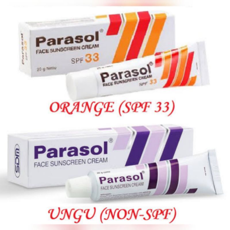 Parasol Face Suncreen Cream Spf 33 / Non SPF 30gr ORIGINAL-BPOM