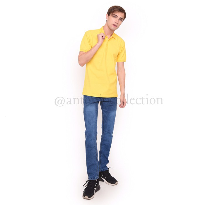 Kaos Polo Shirt / Kaos Kerah / Poloshirt Katun Kuning Kenari