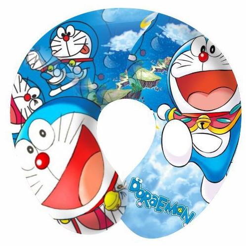 [KODE PRODUK EGHQQ9971] Bantal Leher Karakter Kartun Doraemon, Bahan Halus Berkualitas - bantal lehe