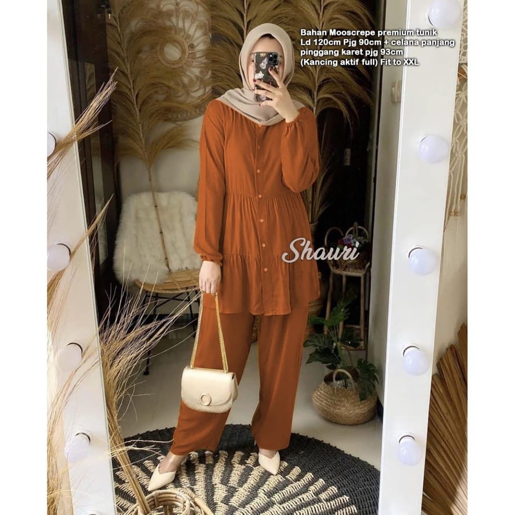 XC - SET SHAURI / SETELAN WANITA POLOSAN / BAJU KANTORAN WANITA / BAJU TRENDY