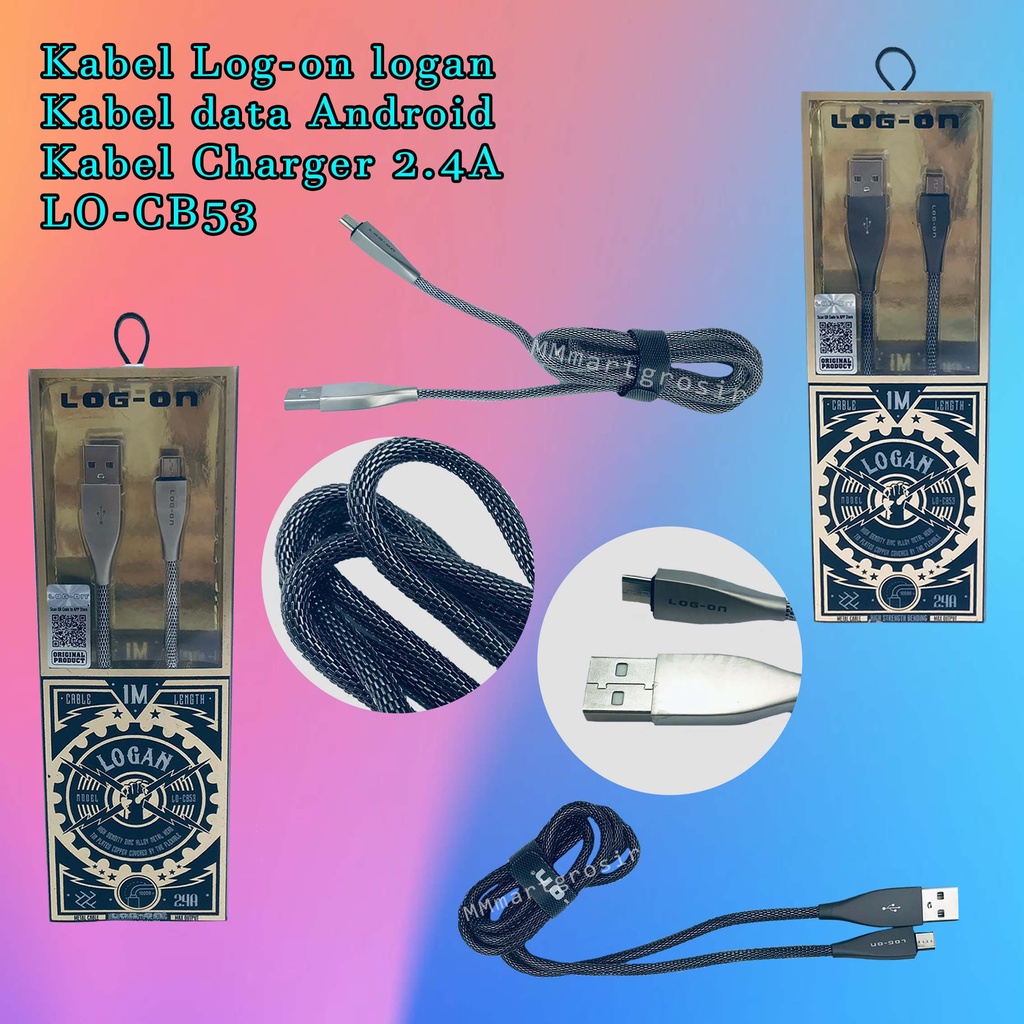 Kabel Log-on logan / Kabel data Android / Kabel Charger / 2.4A / LO-CB53
