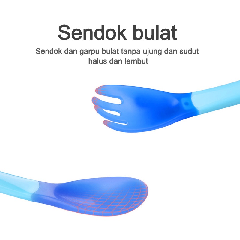 Sendok makan bayi/Sendok silikon bayi/Sendok makan/Sendok peka suhu (B26)