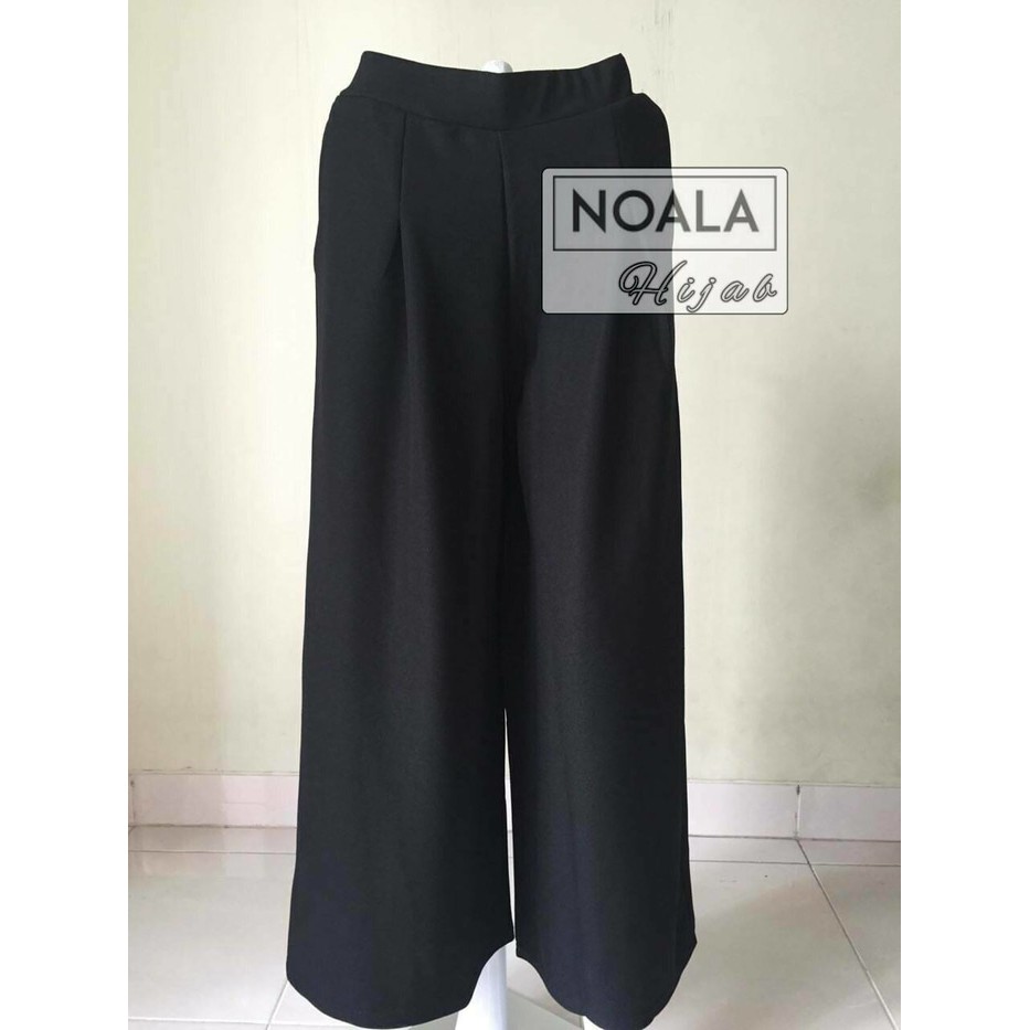 Celana Kulot Murah Double Twist Kulit Jeruk Hitam