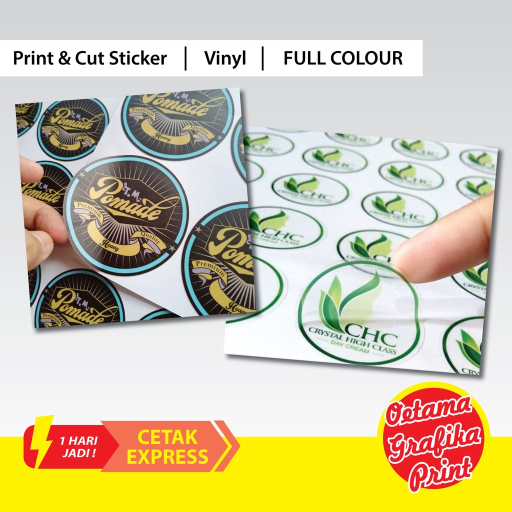 

Cetak stiker bahan vinyl A3+