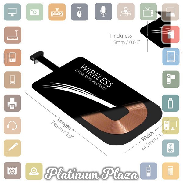 Qi Wireless Charging Receiver USB Type-C for Smartphone - P9 - Black`7GCJNT-