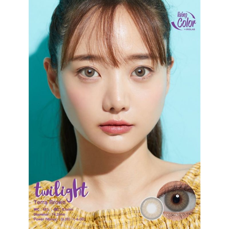 Softlens LIVING COLOR TWILIGHT 14.2 MM TERRA BROWN MINUS -0.50 S.D -6.00 by IRISLAB