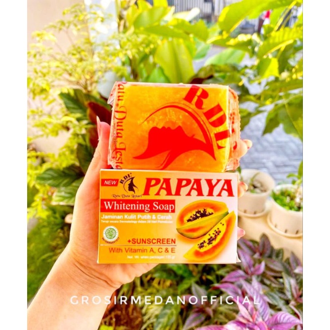 SABUN PEPAYA RDL ORIGINAL 100% - CARICA PAPAYA SOAP PEPAYA ORI ASLI 135 G - MENGHALUSKAN MENCERAHKAN KULIT