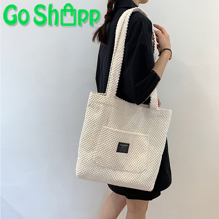 Tas Tote Bag Corduroy Besar Premium Pria Wanita Import Fashion Korea Terbaru - Totebag Kuliah Jumbo Unisex - Tas Wanita Totebag Aesthetic Kekinian [TE07]