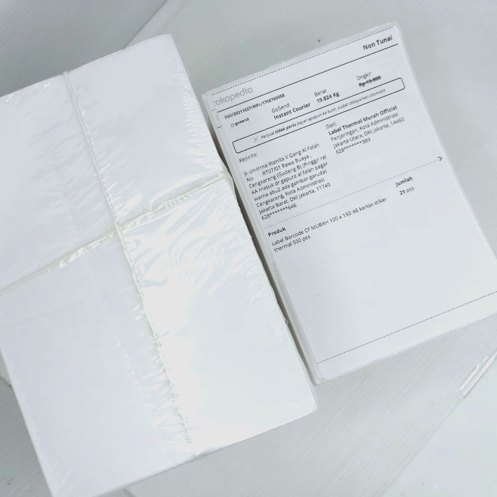 

RB Label Barcode CF MURAH 100 x 150 A6 kertas stiker thermal 500 pcs