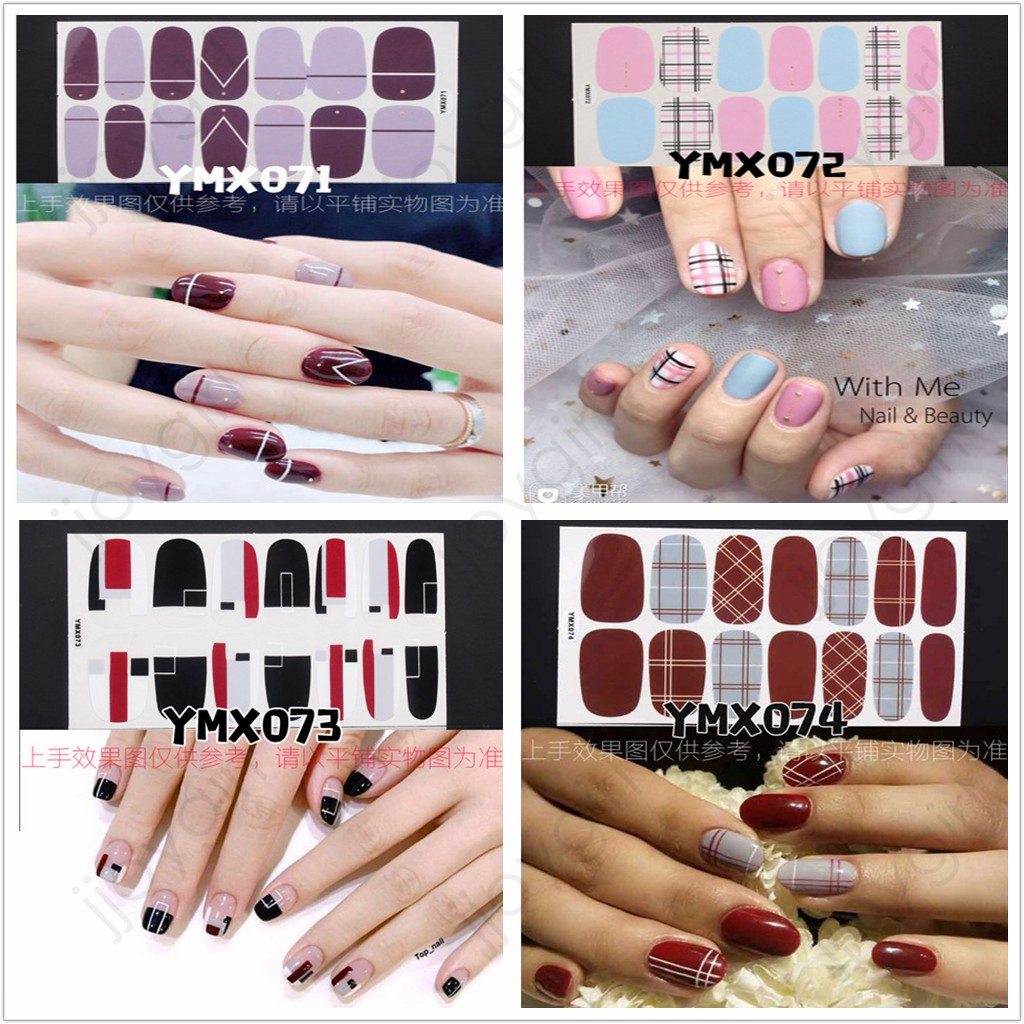 &lt;Jjoygirl&gt;YMX Nail Sticker Motif / Sticker Kuku / Stiker Kuku / Nail Stiker Glitter / Stripes Design