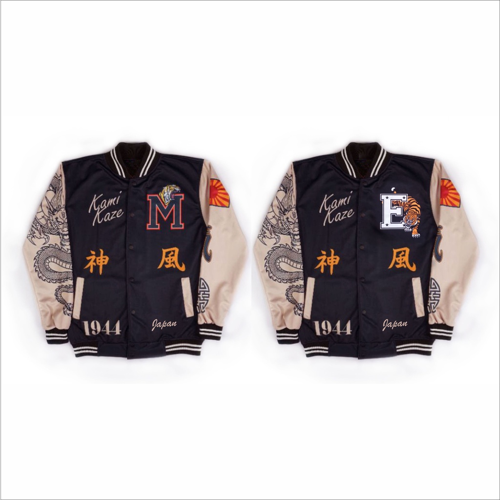 Varsity Jacket Baseball Original Kamikaze Hustle Pria Wanita COD-Kamikaze