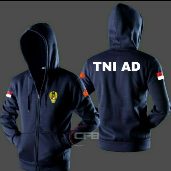 JAKET HOODIE ZIPPER TNI ANGKATAN DARAT AD