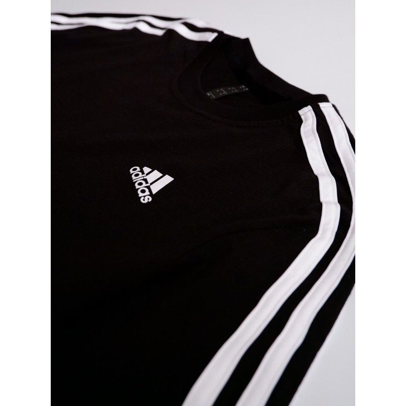 ADIDAS 3 STRIPE TEE BLACK