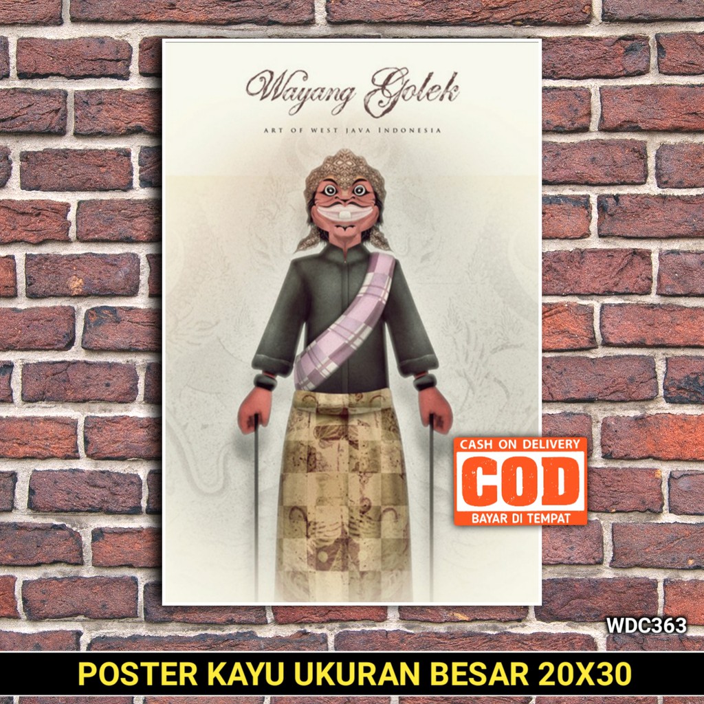 Poster Kayu Si Cepot Wayang Golek