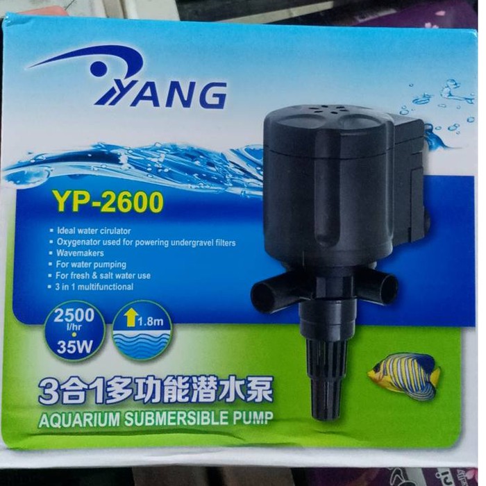 Yang YP 2600 Pompa Power Heads AKuarium Aquarium 35W 2500 Liter per Jam