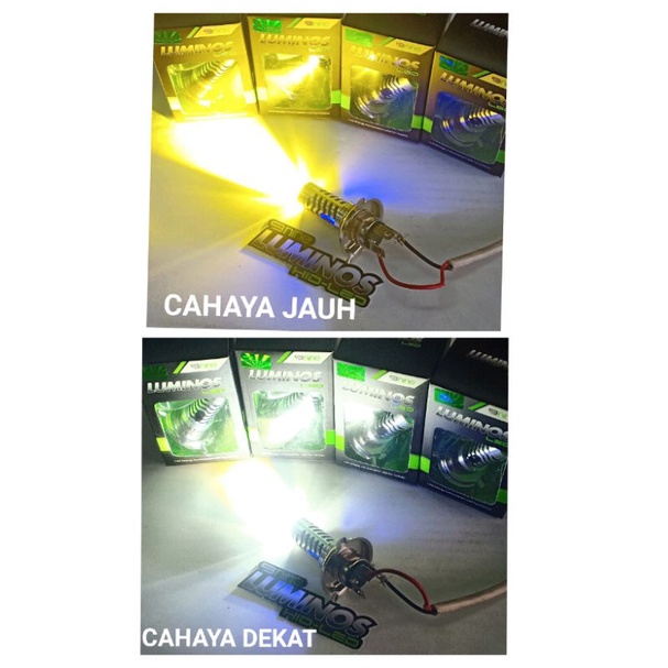 lampu LED depan luminos LS2 H4 laser 2 warna LED depan H4 2warna Vixion old/Vixion new/R15 v2/MX king 150/Byson/Cb 150r/CBR 150/Scoopy fi/ninja 150/ninja 250 mono/Vespa fi/KLX 150-1