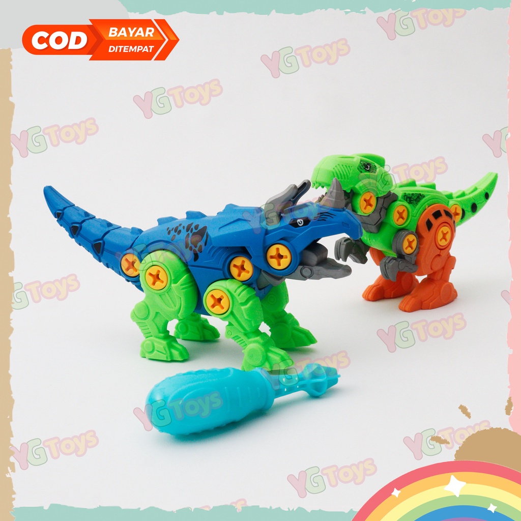 YGtoys Mainan Dinosaurus DIY Bongkar Pasang Dino Assembly Puzzle Edukasi Edukatif