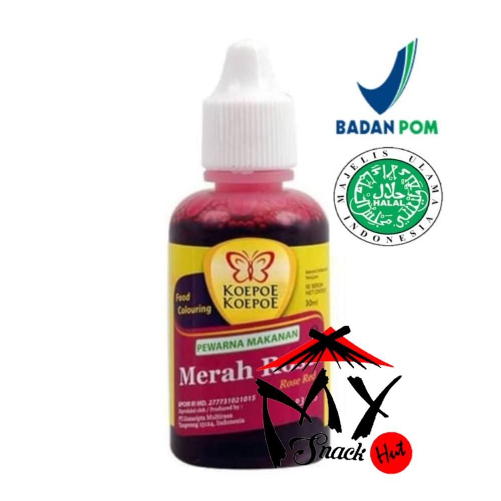 

KOEPOE PEWARNA MERAH ROSE 30ML - KUPU SUMBO MAKANAN ROSE RED - FOOD BAKING COLOURING HALAL MUI Berkualitas