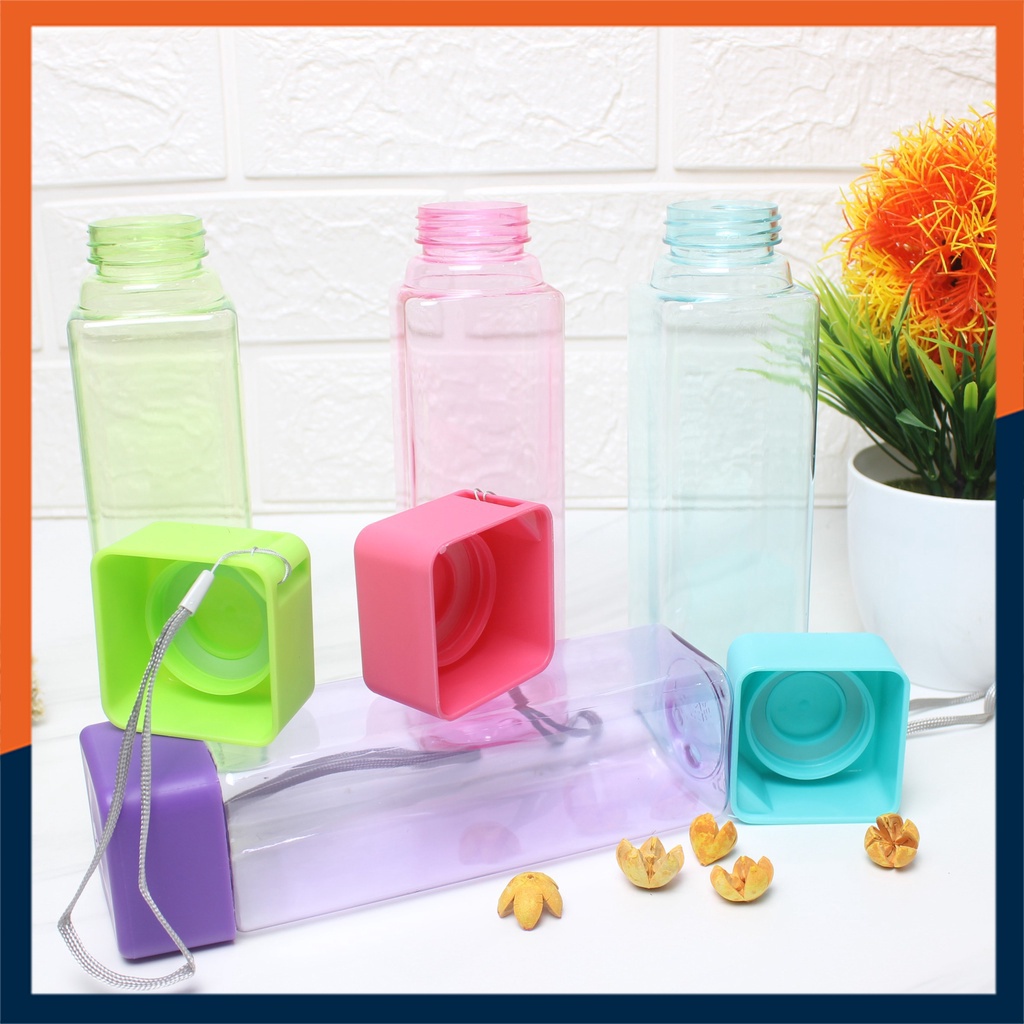 Jual Souvenir My bottle plastik kotak polos / Botol minum souvenir wedding pernikahan / Botol