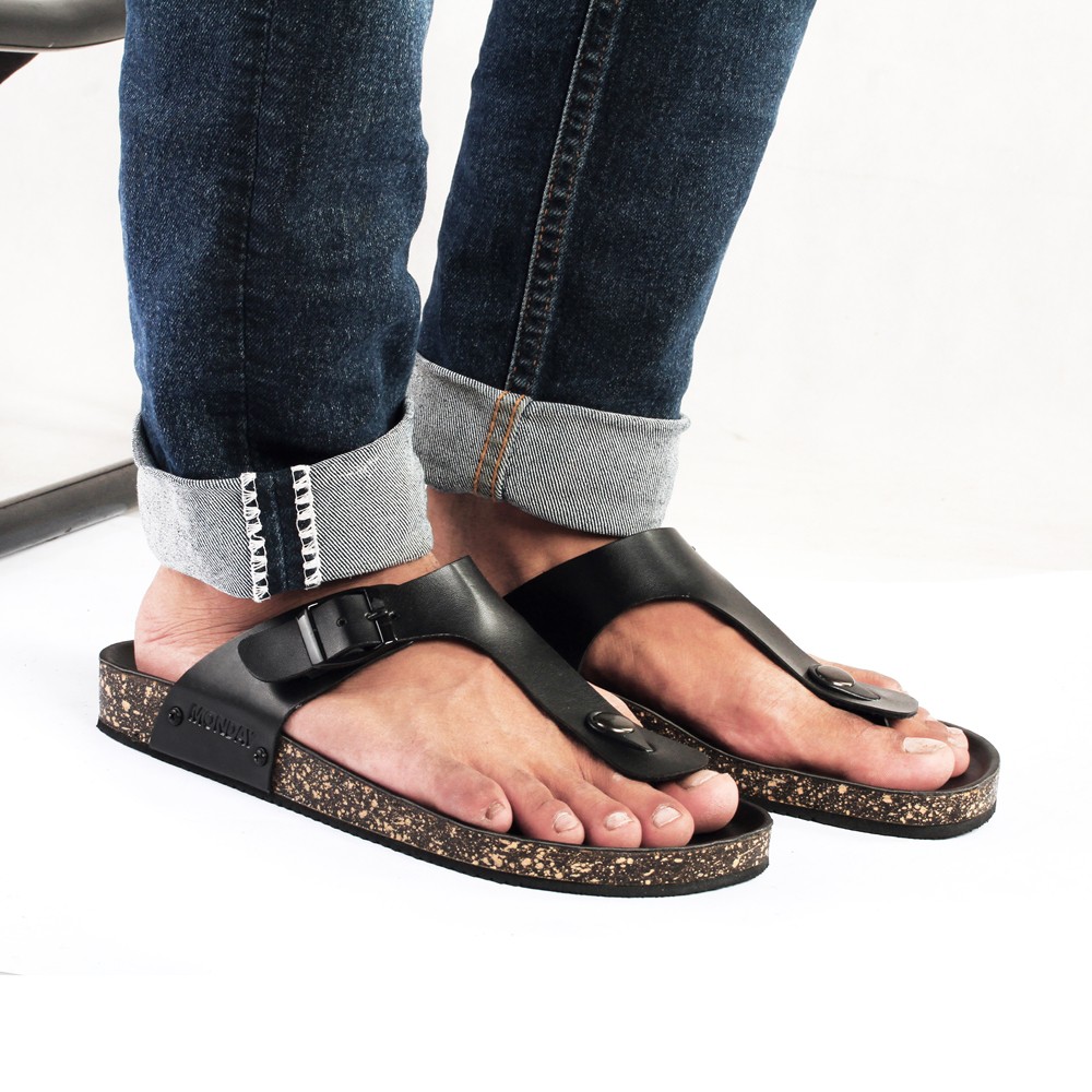 ASTA BLACK |ManNeedMe x Monday| Sandal Jepit Pria Casual Sendal ORIGINAL