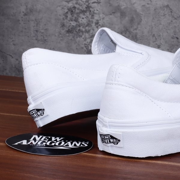 (PROMO) VANS SLIP ON SIDEWALL CHECKERBOARD FULL WHITE 100% ORIGINAL BNIB | SEPATU VANS ORIGINAL